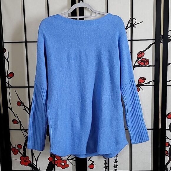 LILLY PULITZER ARNA ABACO BLUE HEATHERED POPOVER PULLOVER TUNIC SWEATER - Picture 7 of 8